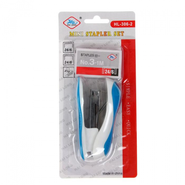Степлер №24/6 и скобы №24/6, в блистере, МИКС/542757