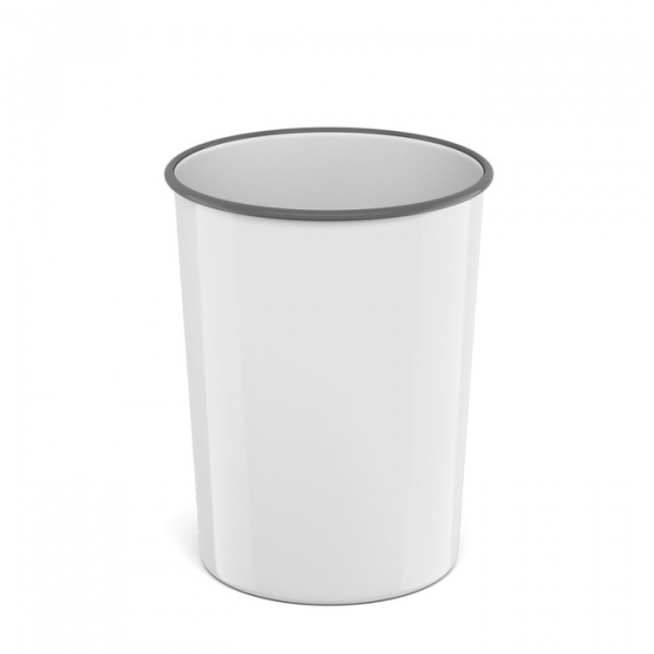 Корзина для бумаг и мусора 13,5 литров ErichKrause Classic, пластиковая, литая, белая/9338946