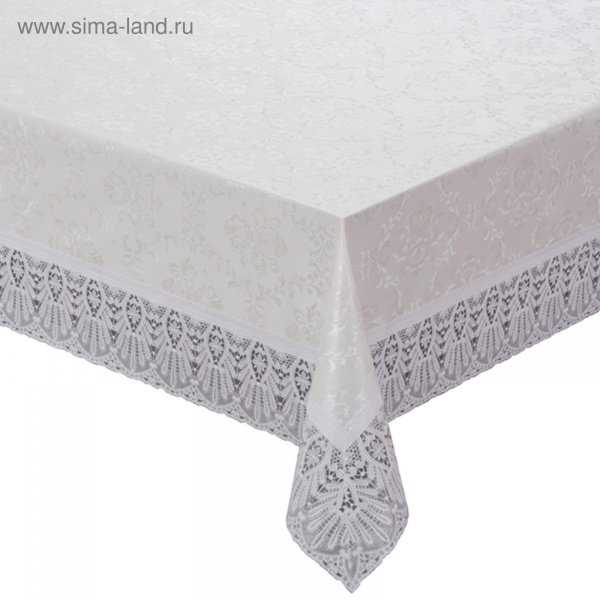 Готовая скатерть "Meiwa" FPLUSDAMASK AZ WH, прямоугольник 152х228см цвет белый/3892642