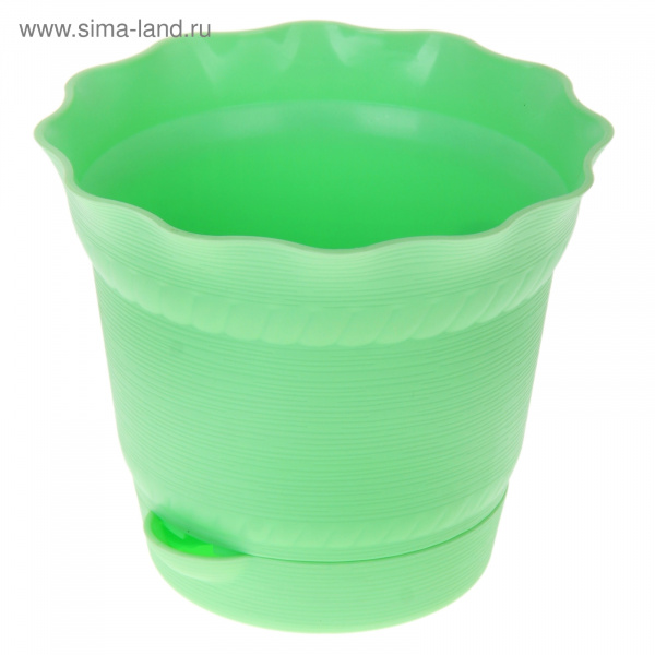 Горшок для цветов с поддоном Ф=11,7 AQUARELLE 0,5л Зеленый 1141561