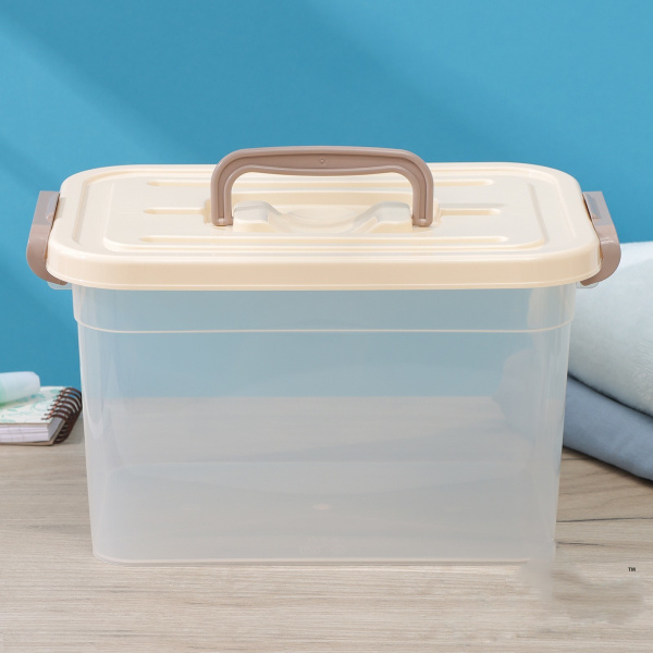 Контейнер для хранения с крышкой 6,5 л, 31×20×18 см, цвет бежевый /9071195