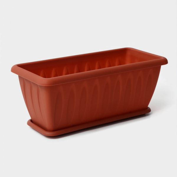 Ящик балконный для цветов с поддоном «Фелиция», 40 см, цвет кирпичный /1159923