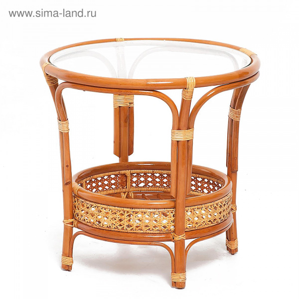 Стол со стеклом ,цвет коньячный 64х64х61см 3289747