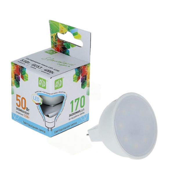 Лампа 5,5 Вт GU5.3 4000К ASD светодиодная