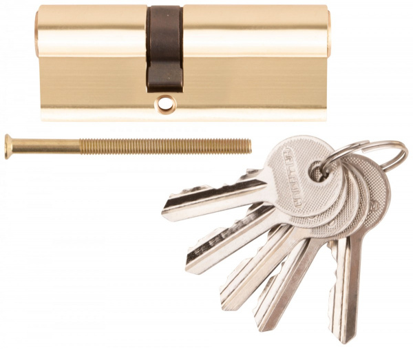 Цилиндровый механизм "PALLADIUM" асимметричный, 80 мм, ключ-ключ, латунь Palladium /110704