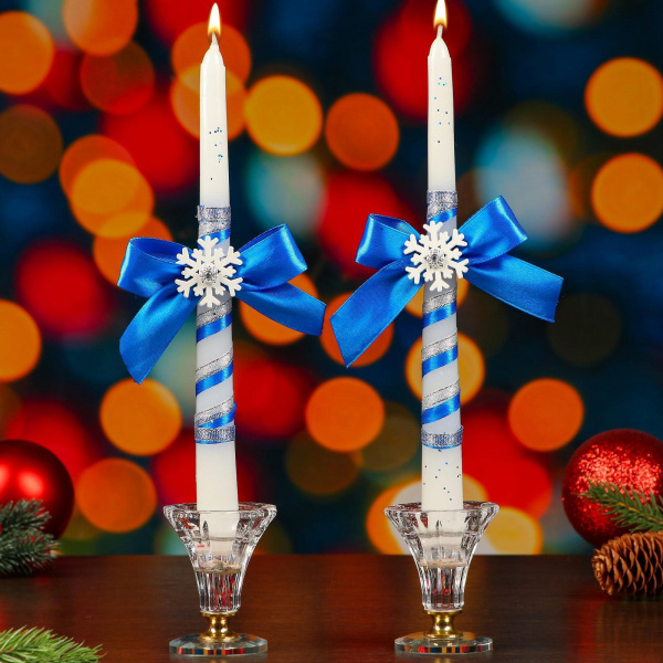 Набор свечей "Новогодний. Снежинка", 24х2 см/4674070