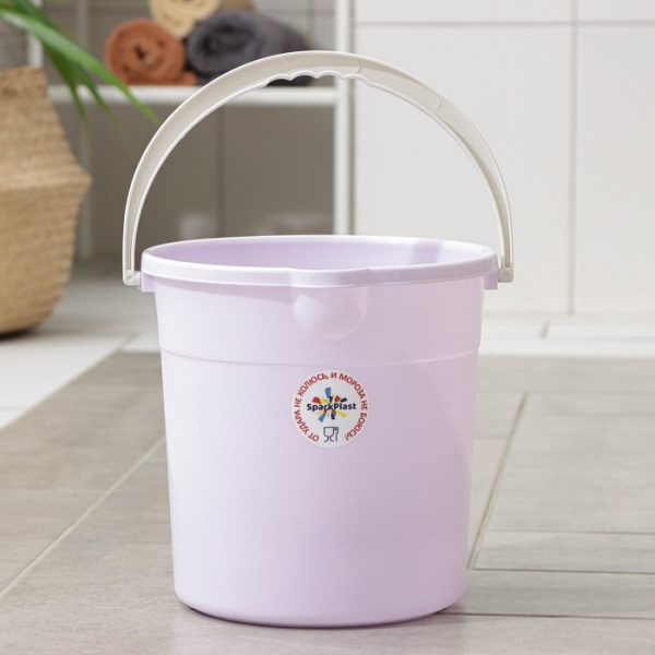 Ведро со сливом круглое, 7 л, d=23 см, h=23 см, цвет сиреневый/9171020