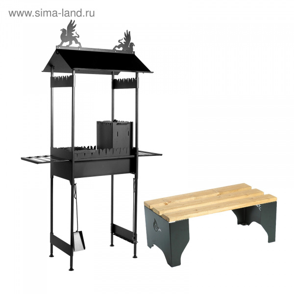Мангал с крышей "Замок"/01 130х61,5х235см /4191685