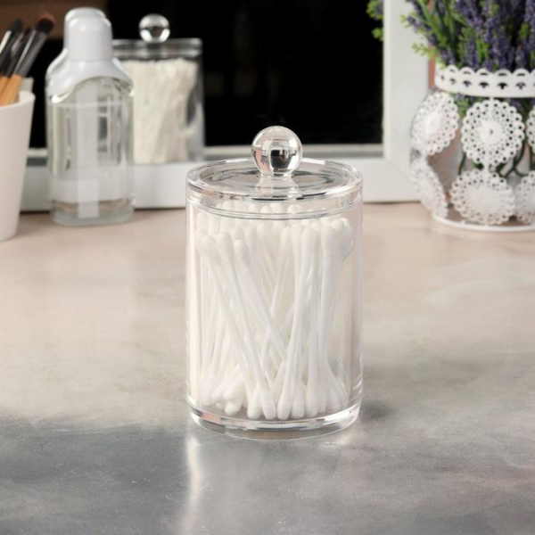 Органайзер для хранения косметических принадлежностей с крышкой прозрачный 2565940