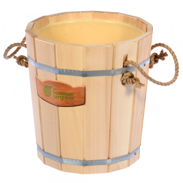Запарник 12 л. с пластиковой вставкой, липа/03725