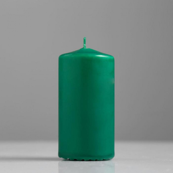 Свеча классическая 5*10 см, зеленая, лакированная/175486
