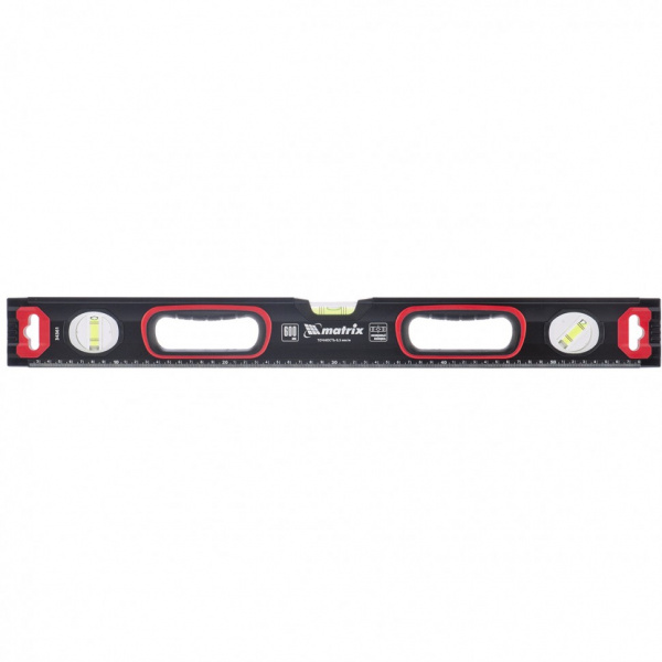 Уровень алюминиевый, усиленный, фрезерованный, 3 глазка, двухком. рукоятки, 1000 мм Matrix/34363