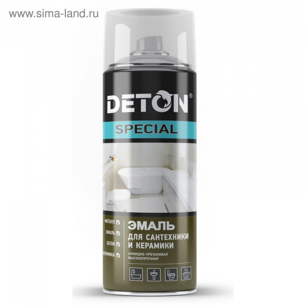 Эмаль DETON SPECIAL для ванн и керамики белый аэрозоль 520мл /5512462