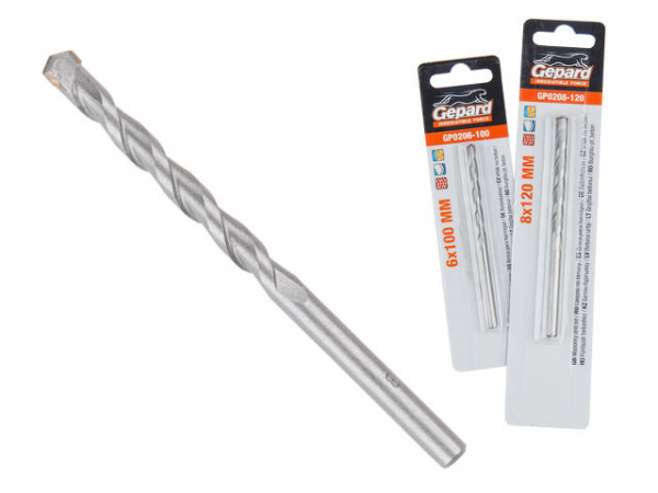 Сверло по бетону 6х100мм GEPARD (GP0206-100)