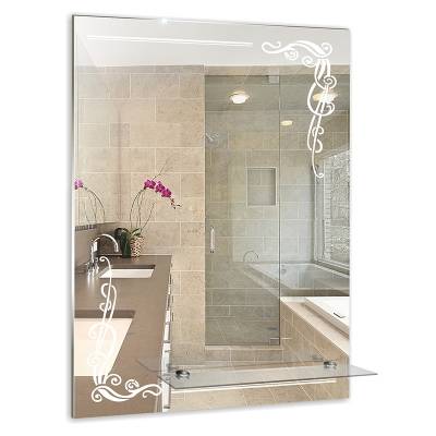 Зеркало ВИНТАЖ с рисунком и полкой 490х680 (Мир зеркал) 11941