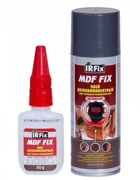 Клей цианакарилатный двухкомпонентный 200мл/50мл IRFIX MDF FIX/20250