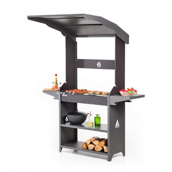 Мангал "Professional Standart Roof PSR3000" с крышей, 158,2 х 102,6 х 201 см, 3 мм, полки /7690964