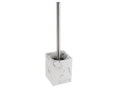 Ершик с подставкой MARBLE, белый, PERFECTO LINEA (Материал: НАТУРАЛЬНЫЙ КАМЕНЬ, полирезин, нерж.стал