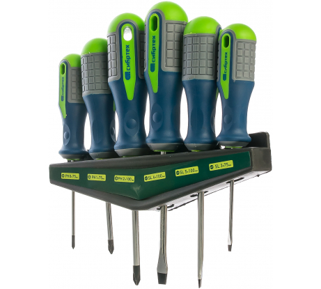 Набор отверток 6шт (SL3х100,5,5х150 PZ2х100 PH0х75,1х100,2х125) ВОЛАТ/17080-06