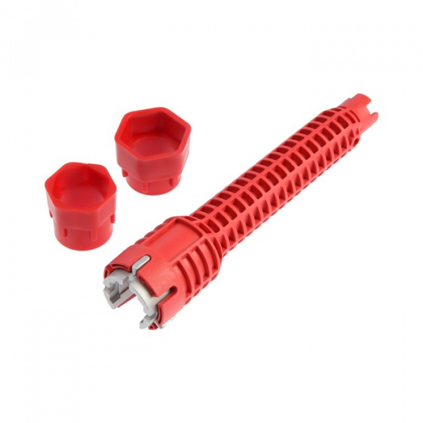 Ключ сантехнический 8 в 1 ТУНДРА, вставки 21-40 мм, корпус 28 и 52 мм, экстрактор, 250 мм /9276047