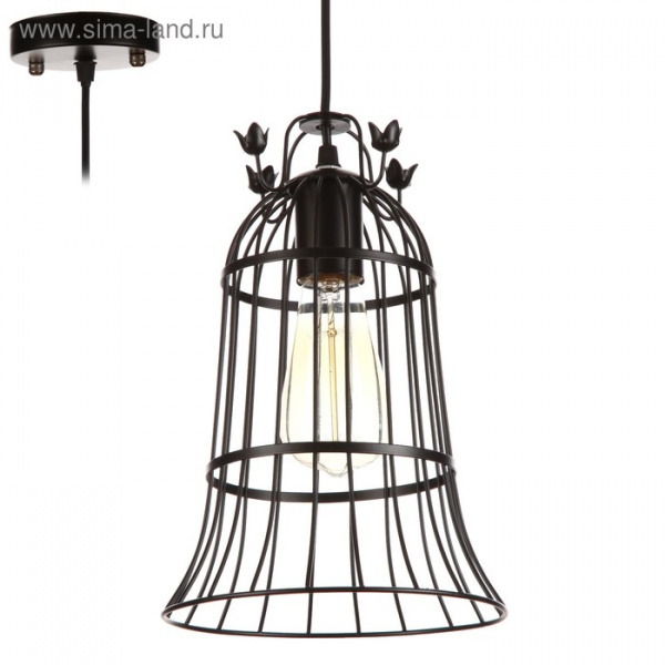 Светильник "Колокол" 1х40Вт E27 черный 19х19х120 см./4388277
