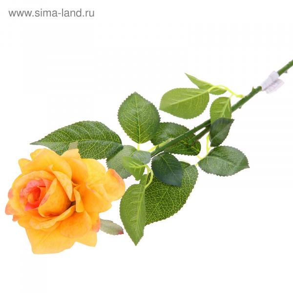 Цветок искусственный "Роза" 62см крапленая желтая 1104236