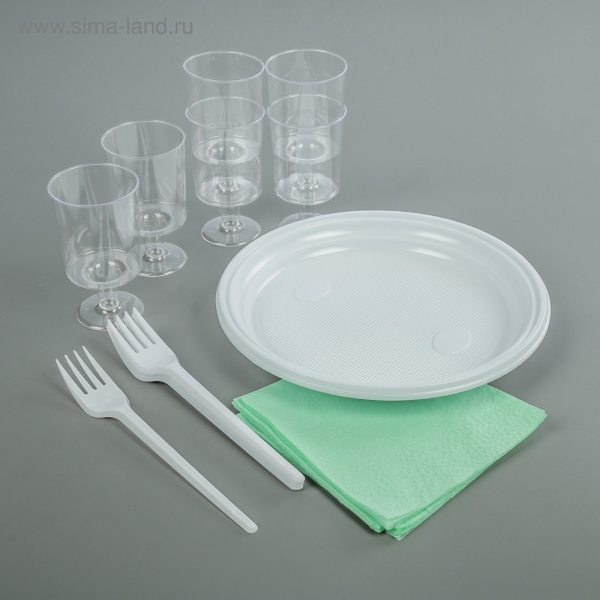 Посуда одноразовая "Праздничный" 6 персон 710067