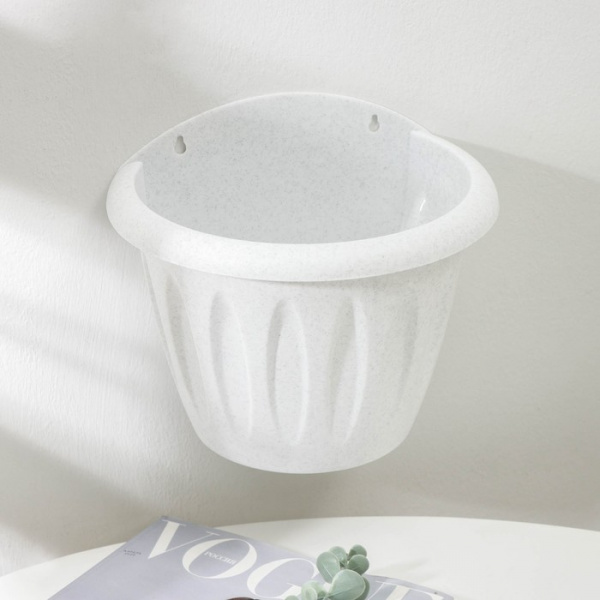 Кашпо настенное d=240 мм "Фелиция", цвет мрамор/1355453