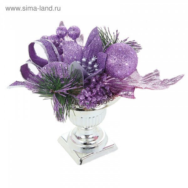 Композиция новогодняя в вазе "Цветочек фиолет" 813172