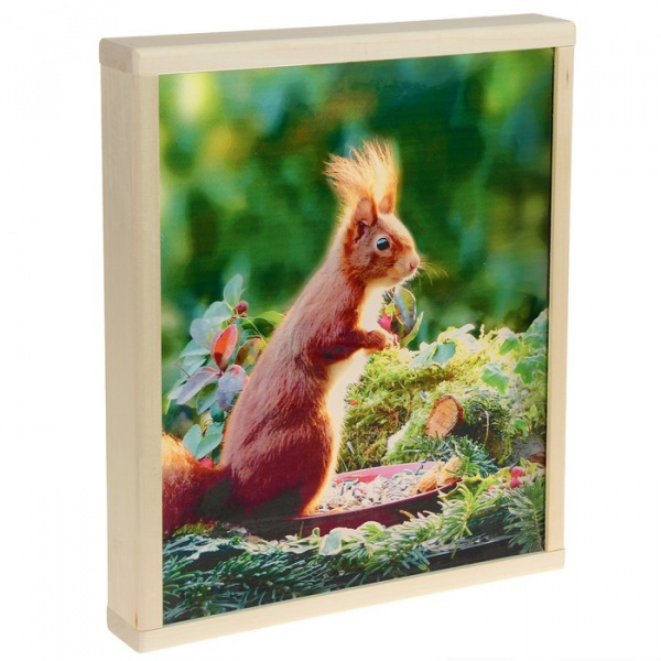 Абажур деревянный "Белка" с УФ печатью 35х30х5см/3581411