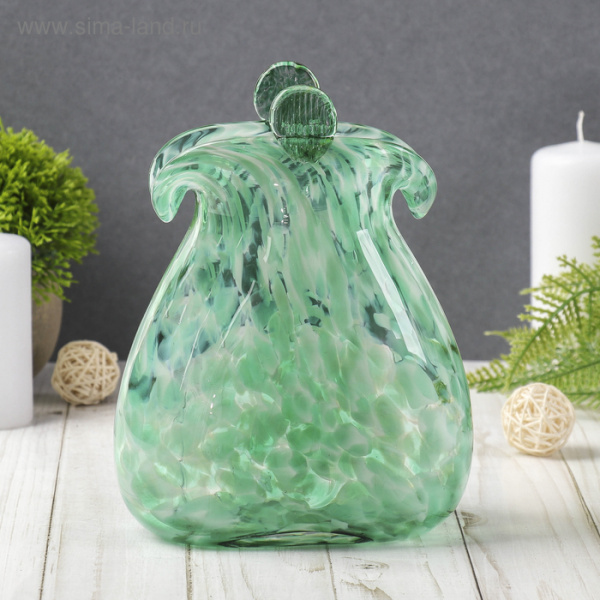 Ваза "Кошелёк" зелёный, (в стеклокрошку) 16см/1346361