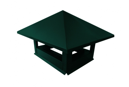 Дымник 38х38 4х скат зеленый RAL 6005