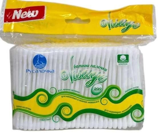 ВАТНЫЕ ПАЛОЧКИ РУСАЛОЧКА "VISAGE" 300ШТ. 