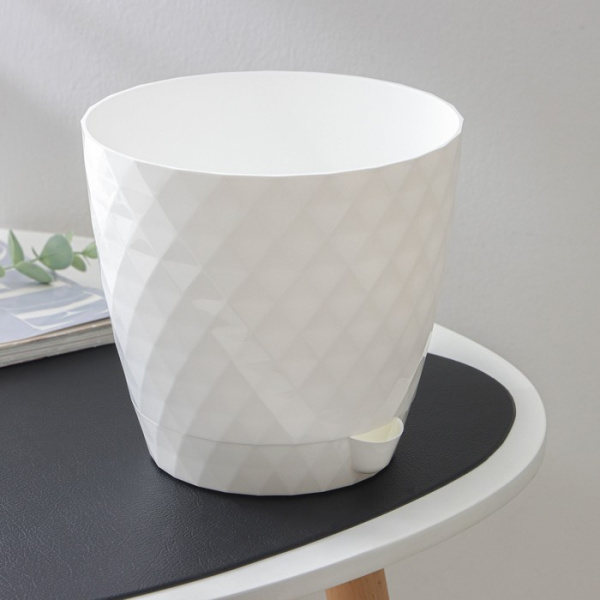 Горшок для цветов с прикорневым поливом «Румба», 3 л, цвет белый /9062377