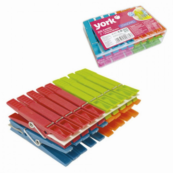 Прищепки для белья пластик Standart 20шт ЙОРК /9600