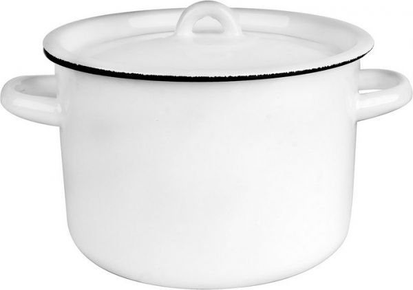 Кастрюля 4,5л эмаль черная с зерном