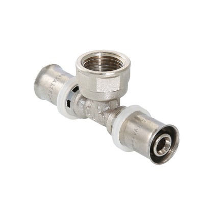 Тройник пресс с переходом на вн.р. VALTEC 16х1/2х16