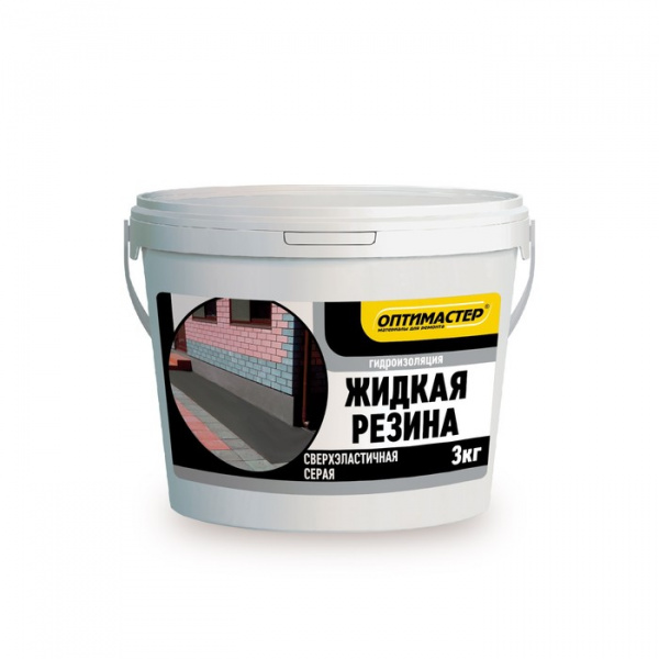 Гидроизоляция акриловая «Жидкая резина», 3 кг, цвет серый /9442495