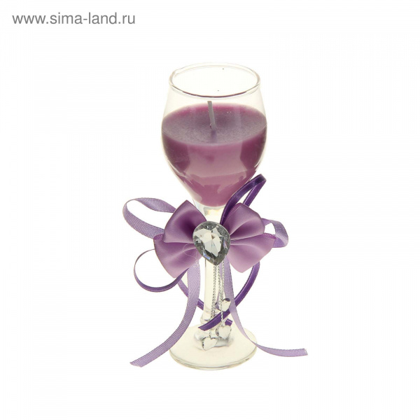 Свеча "Бант" сиреневая 846482
