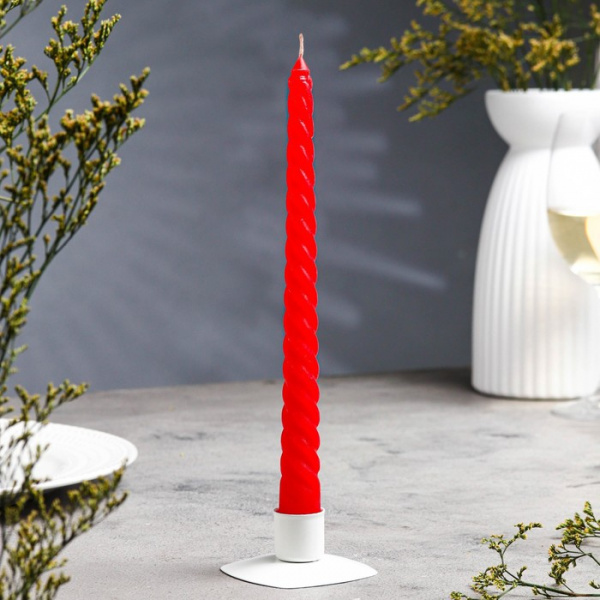 Свеча витая, 2,2 х 25 см, красная/ 1745411