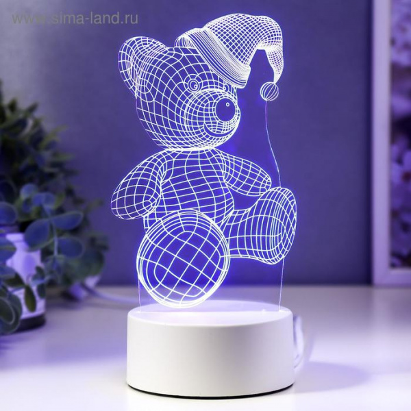 Светильник "Мишка в шапке" LED RGB от сети/4814576