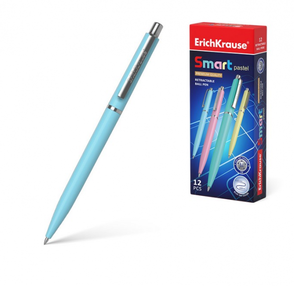 Ручка шар. авт. ErichKrause® Smart Matic Pastel, 0.7 мм, синяя 55389