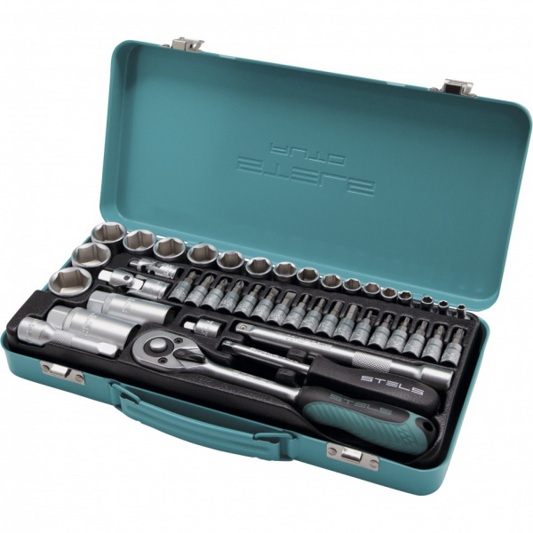 Набор торцевых головок с трещоткой, 1/4"и 3/8", 44 предм./13575