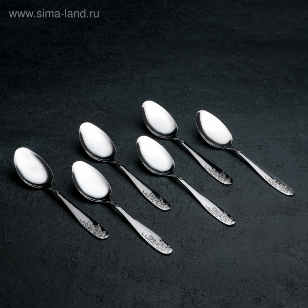 Набор ложек столовых 6шт "Цветы" 20,5см /3795323