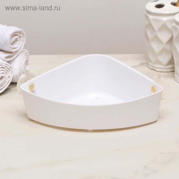 Полка навесная Krita угловая, цвет снежно-белый 4994221