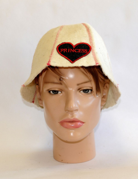 Колпак для сауны Сердце принцесса, войлок 