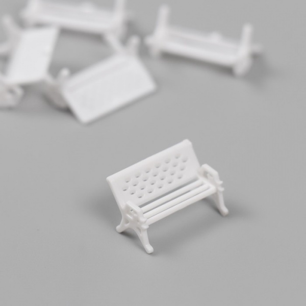 Фигурка для флорариума пластик «Скамеечка», белая, 1.6 см /10513683