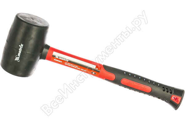 Киянка резиновая белая, фиберглассовая ручка 70 мм ( 680 гр )/45504