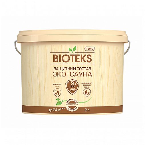 Состав Эко-Сауна BIOTEKS Лак для саун AD полуматовый 2л