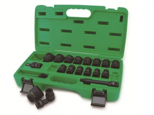 Набор головок ударных 1/2" 10-32мм 6гр. 27предм. TOPTUL (GCAI2701)